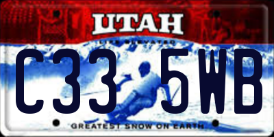 UT license plate C335WB