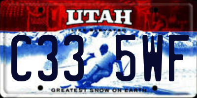 UT license plate C335WF