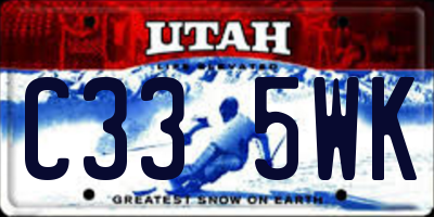 UT license plate C335WK