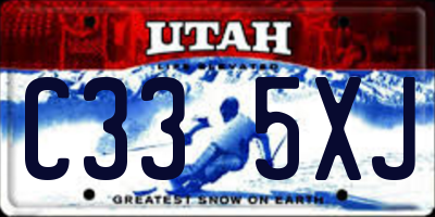 UT license plate C335XJ