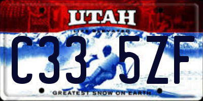 UT license plate C335ZF