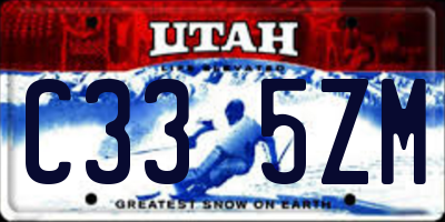 UT license plate C335ZM