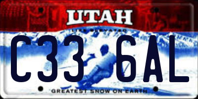 UT license plate C336AL