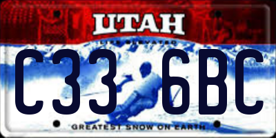 UT license plate C336BC