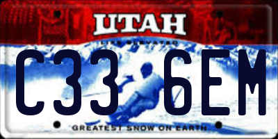 UT license plate C336EM