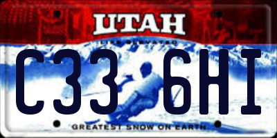 UT license plate C336HI