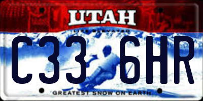 UT license plate C336HR