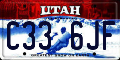 UT license plate C336JF