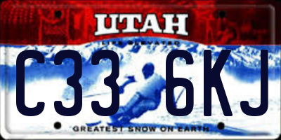 UT license plate C336KJ