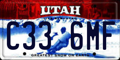 UT license plate C336MF