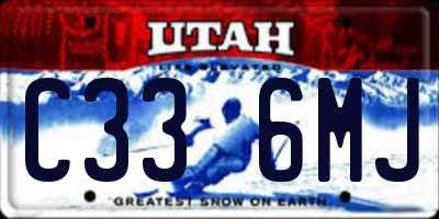 UT license plate C336MJ