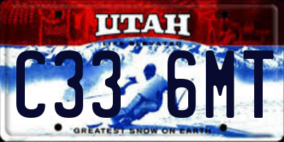 UT license plate C336MT