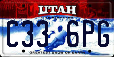UT license plate C336PG