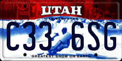 UT license plate C336SG