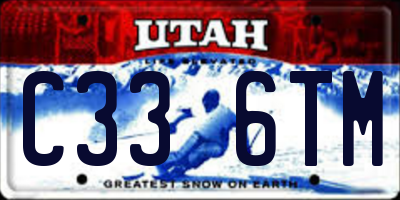 UT license plate C336TM