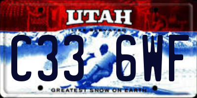 UT license plate C336WF
