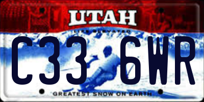 UT license plate C336WR