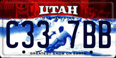 UT license plate C337BB