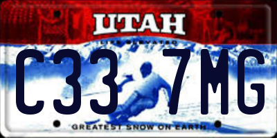 UT license plate C337MG