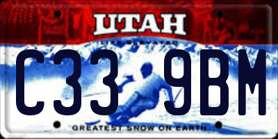 UT license plate C339BM