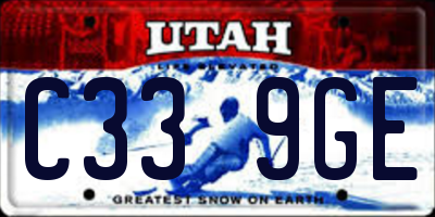 UT license plate C339GE