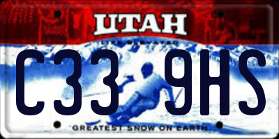 UT license plate C339HS