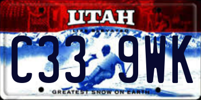 UT license plate C339WK