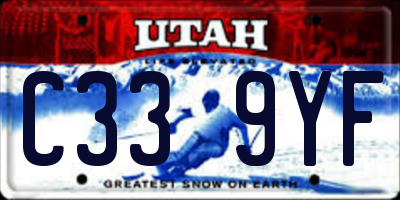 UT license plate C339YF