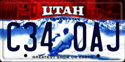UT license plate C340AJ