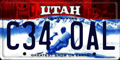 UT license plate C340AL