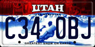 UT license plate C340BJ