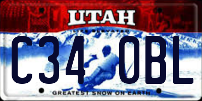 UT license plate C340BL