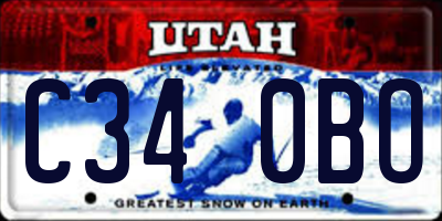 UT license plate C340BO