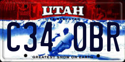 UT license plate C340BR