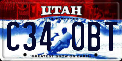 UT license plate C340BT
