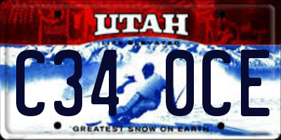 UT license plate C340CE