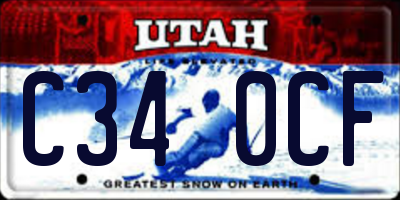 UT license plate C340CF