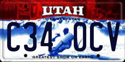 UT license plate C340CV