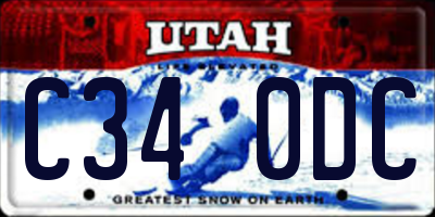 UT license plate C340DC
