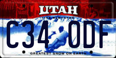 UT license plate C340DF