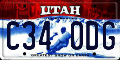 UT license plate C340DG