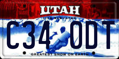 UT license plate C340DT