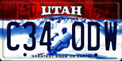 UT license plate C340DW