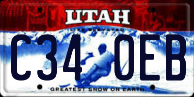 UT license plate C340EB