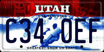 UT license plate C340EF