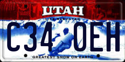 UT license plate C340EH