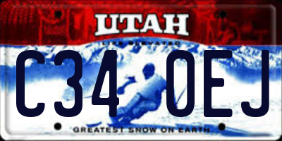 UT license plate C340EJ