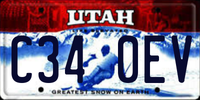 UT license plate C340EV