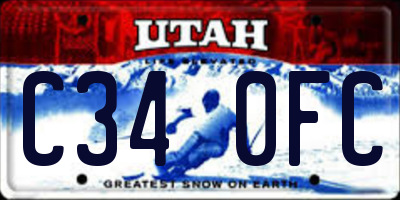UT license plate C340FC
