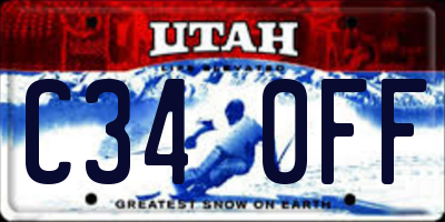 UT license plate C340FF